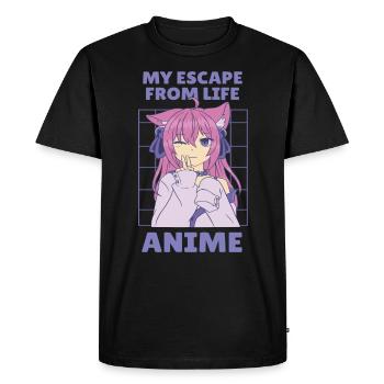 Anime mon évasion de la vie - T-shirt Premium bio Homme - noir - Devant - Nico (187cm)
