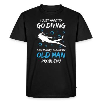 La plongée sous-marine ignore les problèmes du vieil homme - T-shirt Premium bio Homme - noir - Devant - Nico (187cm)