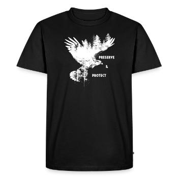 Preserrve & Protect Milan Rouge Oiseau de Proie - T-shirt Premium bio Homme - noir - Devant - Nico (187cm)