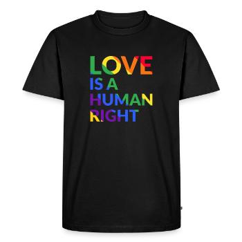 Love Is A Human Right Gay Pride - Men's Premium Organic T-Shirt - black - Front - Nico (187cm)