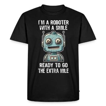 Robots with a smile Kids Fantasy Creativity - Men's Premium Organic T-Shirt - black - Front - Nico (187cm)