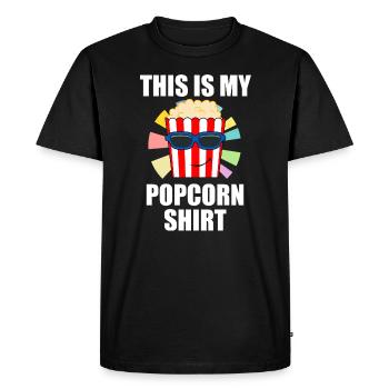 Popcorn Eating Popcorn Chef Ironic Saying - Men's Premium Organic T-Shirt - black - Front - Nico (187cm)