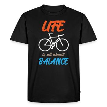 Life Is All About Balance - Men's Premium Organic T-Shirt - black - Front - Nico (187cm)