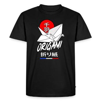 Senbazuru origami - T-shirt Premium bio Homme - noir - Devant - Nico (187cm)