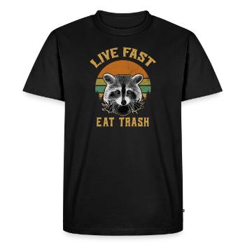 Live Fast Eat Trash - T-shirt Premium bio Homme - noir - Devant - Nico (187cm)
