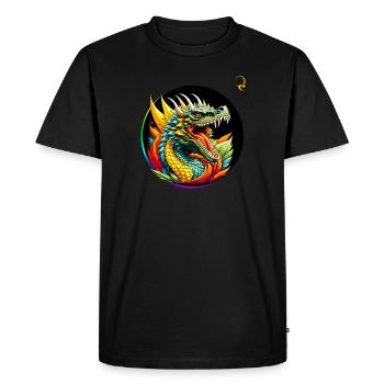 DRAGON FORCE - Men's Premium Organic T-Shirt - black - Front - Nico (187cm)