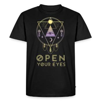 Open Your Eyes Allsehende Eye Cadeau Boho - T-shirt Premium bio Homme - noir - Devant - Nico (187cm)