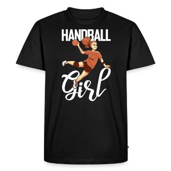 Joueur de handball Handball Outfit Handball Joueur de handball - T-shirt Premium bio Homme - noir - Devant - Nico (187cm)