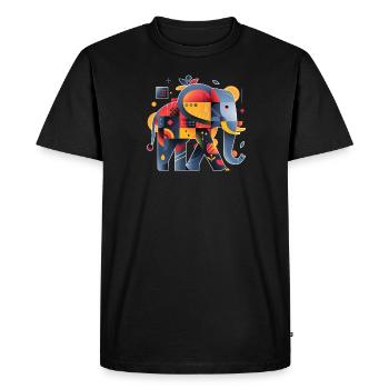 Elephant | abstract artwork - Men's Premium Organic T-Shirt - black - Front - Nico (187cm)