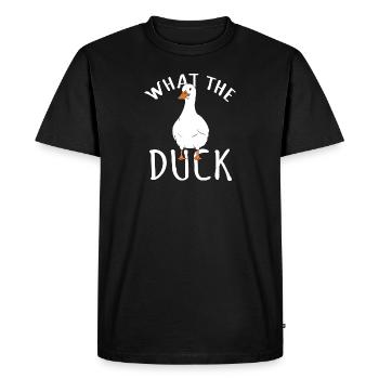What the Duck - Men's Premium Organic T-Shirt - black - Front - Nico (187cm)