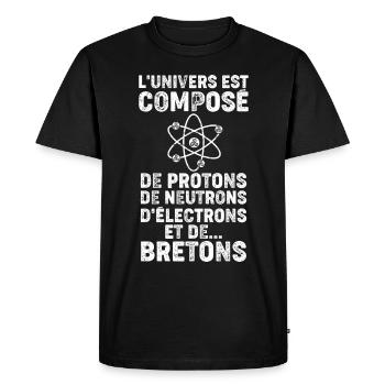 Univers Breton Humour - T-shirt Premium bio Homme - noir - Devant - Nico (187cm)
