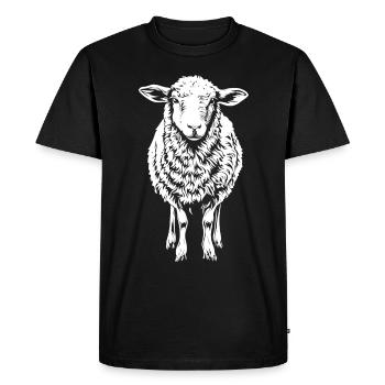 Cute Sheep Graphic - Men's Premium Organic T-Shirt - black - Front - Nico (187cm)