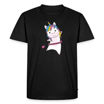 Unicorn the hullern smart hoop sport unicorns - Men's Premium Organic T-Shirt - black - Front - Nico (187cm)