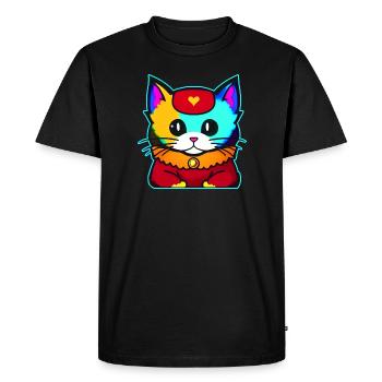 Chat mignon aux couleurs vives - T-shirt Premium bio Homme - noir - Devant - Nico (187cm)