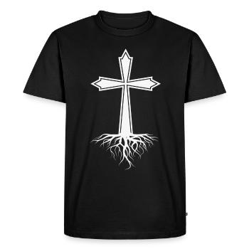 Jésus Dieu Église chrétienne Croix Croire Foi - T-shirt Premium bio Homme - noir - Devant - Nico (187cm)