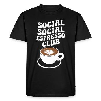Social Espresso Club - Gifts for Coffee Fans - Men's Premium Organic T-Shirt - black - Front - Nico (187cm)
