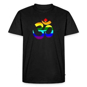 Rainbow Om sign - Men's Premium Organic T-Shirt - black - Front - Nico (187cm)