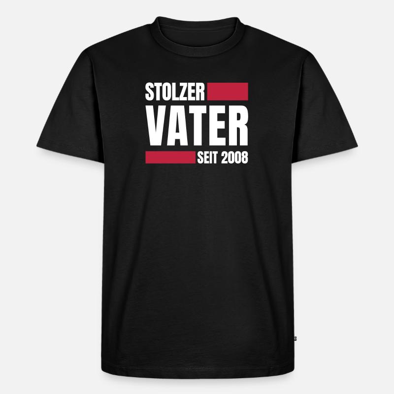 Stolzer Vater 2008 - Männer Premium Bio T-Shirt - Schwarz