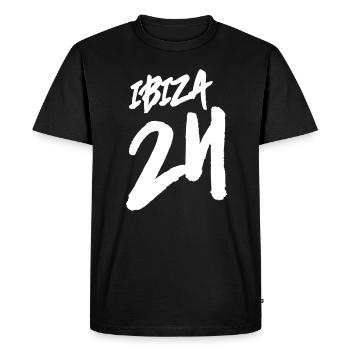 Ibiza 24 - Men's Premium Organic T-Shirt - black - Front - Nico (187cm)