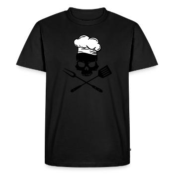 Grill Skull - T-shirt Premium bio Homme - noir - Devant - Nico (187cm)