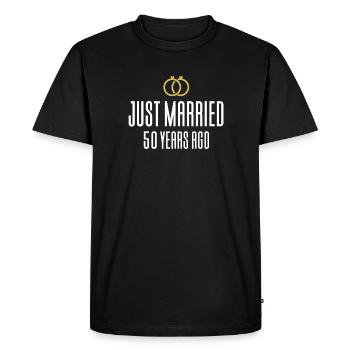 50 ans de mariage - T-shirt Premium bio Homme - noir - Devant - Nico (187cm)