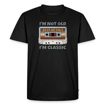 I'M NOT OLD I'M CLASSIC BEST OF 1963 Vintage gift - Men's Premium Organic T-Shirt - black - Front - Nico (187cm)