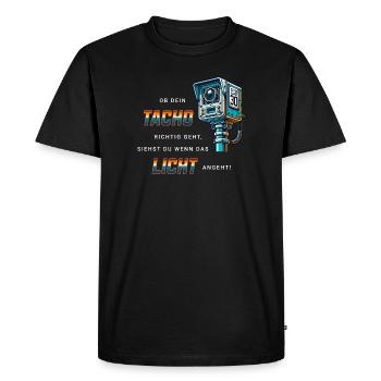 Auto Tuning Blitzer Spruch - Männer Premium Bio T-Shirt - Schwarz - Vorne - Nico (187cm)