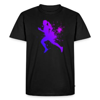 Course à pied Cross Country Running Jogging féminin - T-shirt Premium bio Homme - noir - Devant - Nico (187cm)