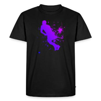 Jeux de floorball Hockey de floorball masculin - T-shirt Premium bio Homme - noir - Devant - Nico (187cm)