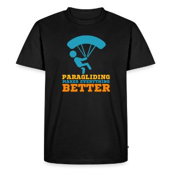 Le parapente rend tout meilleur - T-shirt Premium bio Homme - noir - Devant - Nico (187cm)