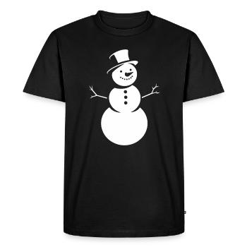 Minimalist silhouette of a snowman - Men's Premium Organic T-Shirt - black - Front - Nico (187cm)