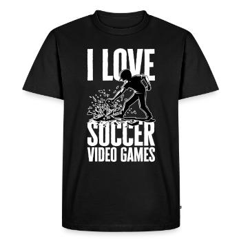 I Love Football Video Games - Sarcastic - Men's Premium Organic T-Shirt - black - Front - Nico (187cm)