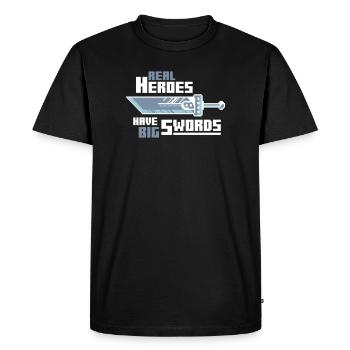 Real Heroes, Big Swords - Men's Premium Organic T-Shirt - black - Front - Nico (187cm)