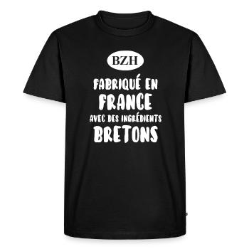 Breton - T-shirt Premium bio Homme - noir - Devant - Nico (187cm)