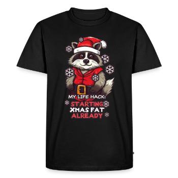 Lifehack : Démarrer FAT dans XMAS - T-shirt Premium bio Homme - noir - Devant - Nico (187cm)