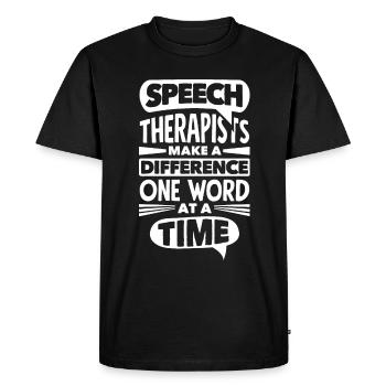 Speech Language Pathology Pathologist Speech - Men's Premium Organic T-Shirt - black - Front - Nico (187cm)