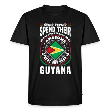 Guyana Guyana Guyana Flag Drôle de citation - T-shirt Premium bio Homme - noir - Devant - Nico (187cm)