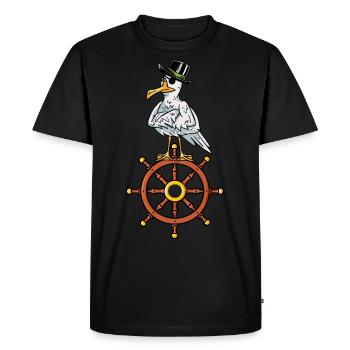 Pirates pirate boucanier mouette volant enfants - T-shirt Premium bio Homme - noir - Devant - Nico (187cm)
