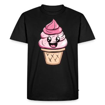 Glace Happy dans une tasse - T-shirt Premium bio Homme - noir - Devant - Nico (187cm)