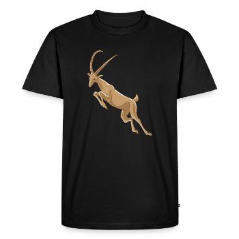 bouquetin - T-shirt Premium bio Homme - noir - Devant - Nico (187cm)