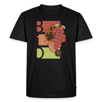 Fruits biologiques Icône de fruits Alimentation saine Icône d’alimentation - T-shirt Premium bio Homme - noir - Devant - Nico (187cm)