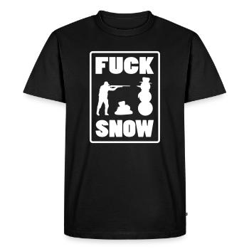 Cool anti winter snowman hunter design - Men's Premium Organic T-Shirt - black - Front - Nico (187cm)