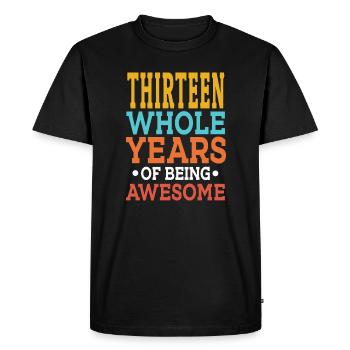13e anniversaire treize ans entiers de 13 géniaux - T-shirt Premium bio Homme - noir - Devant - Nico (187cm)