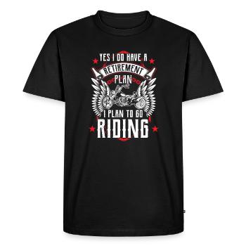 Retirement Gift For Biker Grandpa Dad & Husband - Men's Premium Organic T-Shirt - black - Front - Nico (187cm)