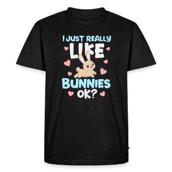 Rabbit Rabbit - Men's Premium Organic T-Shirt - black - Front - Nico (187cm)