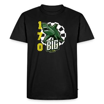 Gros poisson Fléchettes Requin - T-shirt Premium bio Homme - noir - Devant - Nico (187cm)