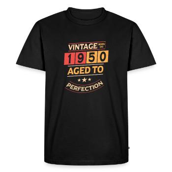 Vintage 1950 Born1950's Perfection - Men's Premium Organic T-Shirt - black - Front - Nico (187cm)