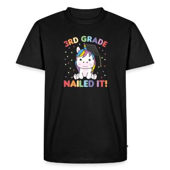 Les enfants de 3ème année l’ont cloué Unicorn Graduation - T-shirt Premium bio Homme - noir - Devant - Nico (187cm)