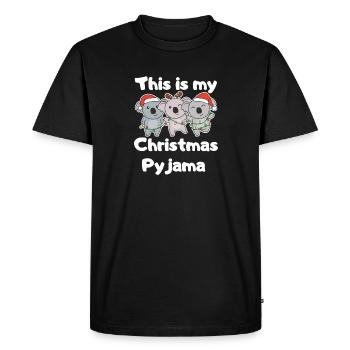 Koala Christmas Tree Christmas Pajamas - Men's Premium Organic T-Shirt - black - Front - Nico (187cm)