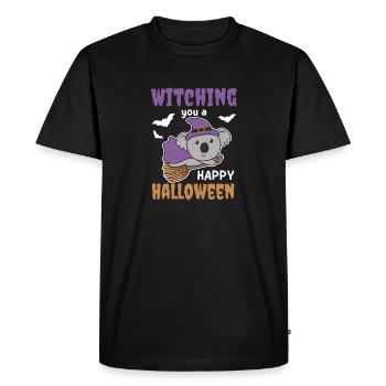 Koala Witch Witch vous un joyeux Halloween - T-shirt Premium bio Homme - noir - Devant - Nico (187cm)